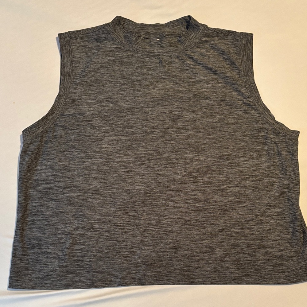 Calia Heathered Gray/Green Sleeveless Muscle Top, Sz Large